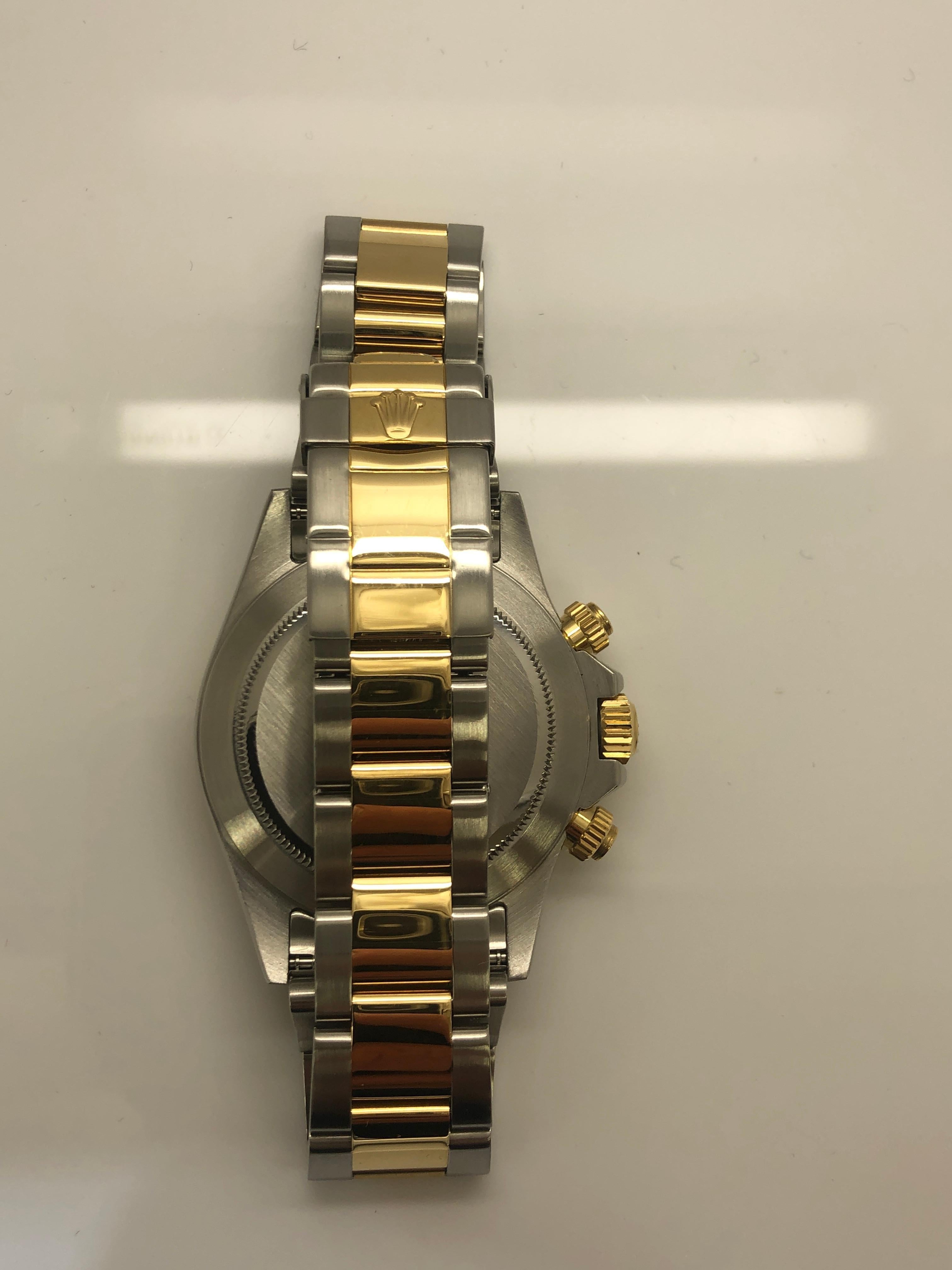 Rolex Daytona Two Tone Diamond Dial Herrenuhr im Zustand „Hervorragend“ im Angebot in New York, NY