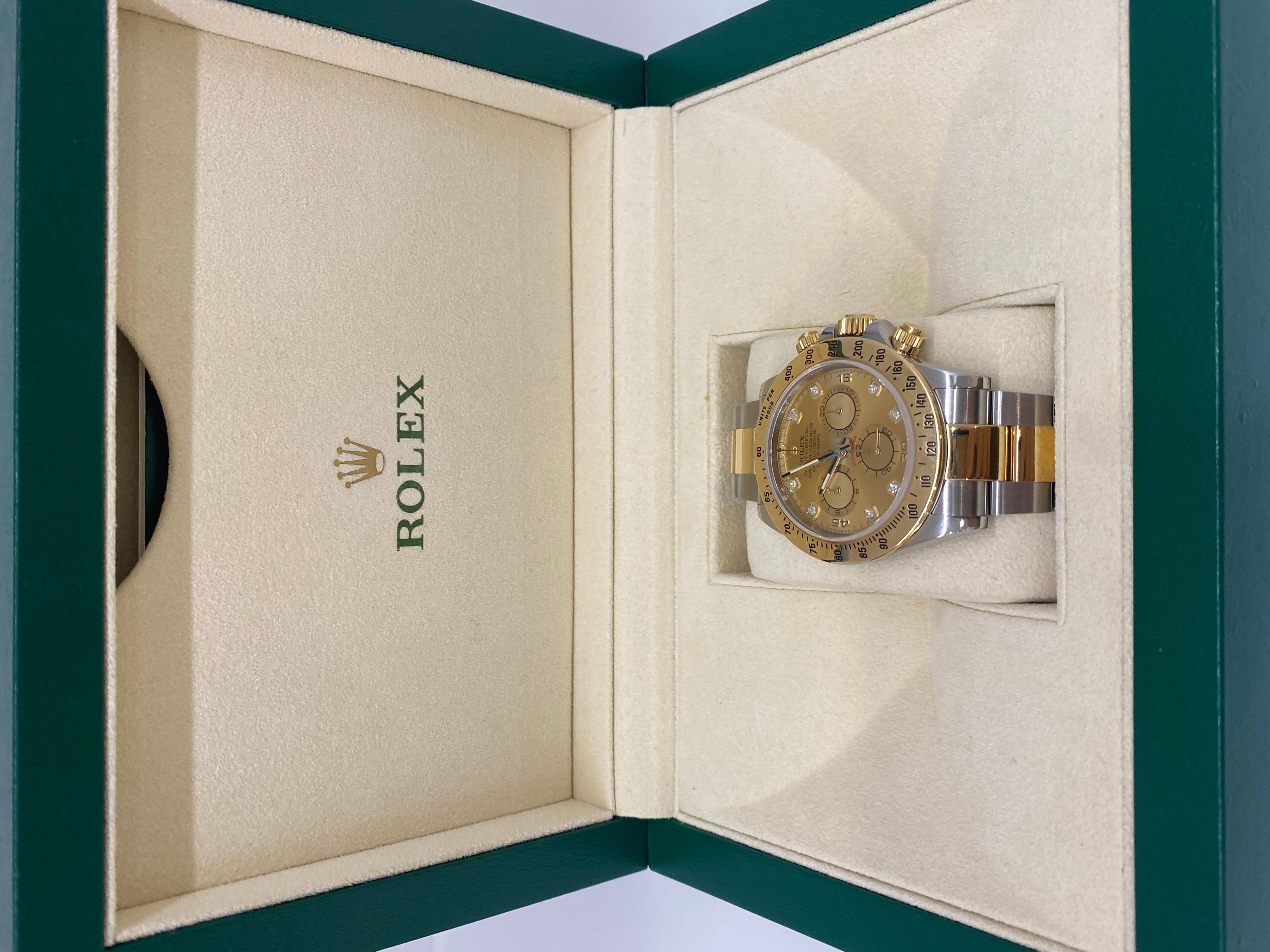 Rolex Daytona Two Tone Yellow Face 40mm In Excellent Condition For Sale In Double Bay, AU