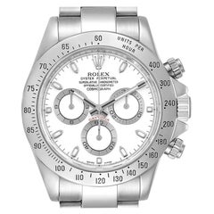 Rolex Daytona White Dial Chronograph Stainless Steel Men's Watch 116520 Box Card