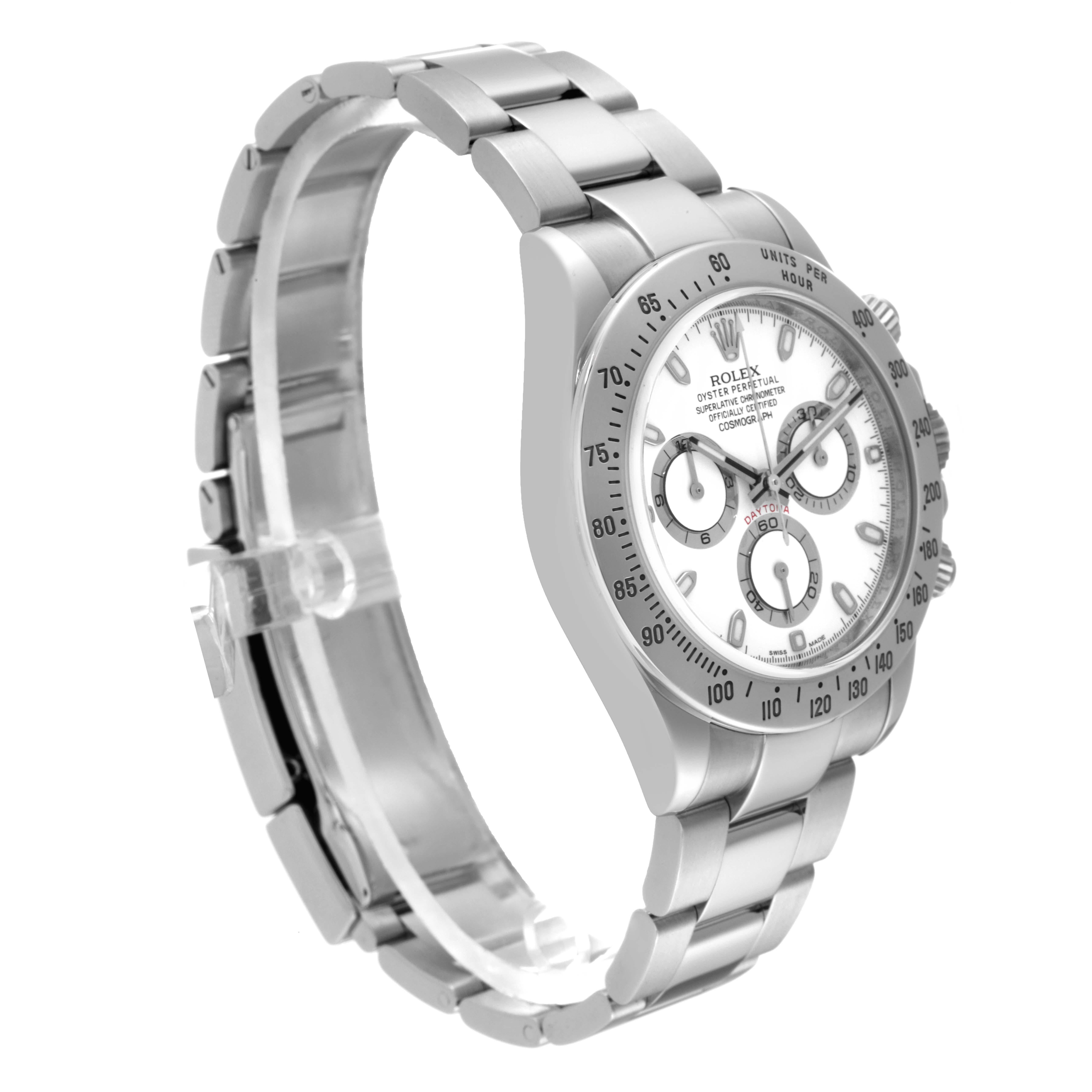 Rolex Daytona White Dial Chronograph Steel Mens Watch 116520 Box Card For Sale 5