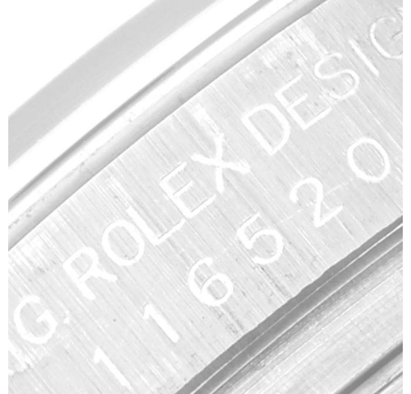 Rolex Daytona Weißes Zifferblatt Chronograph Stahl Herrenuhr 116520 Box Papiere im Zustand „Hervorragend“ im Angebot in Atlanta, GA