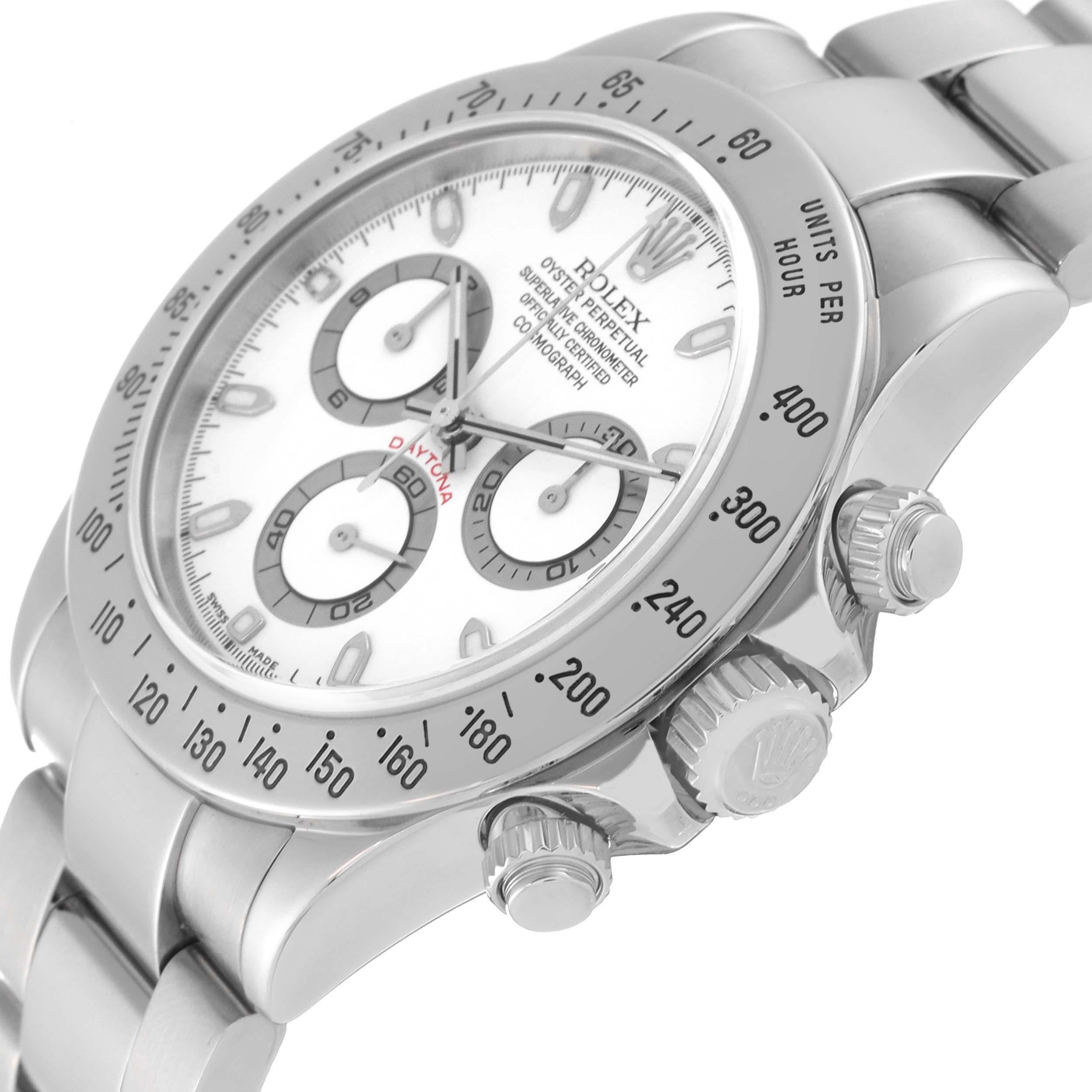Rolex Daytona White Dial Chronograph Steel Mens Watch 116520 Box Papers For Sale 1