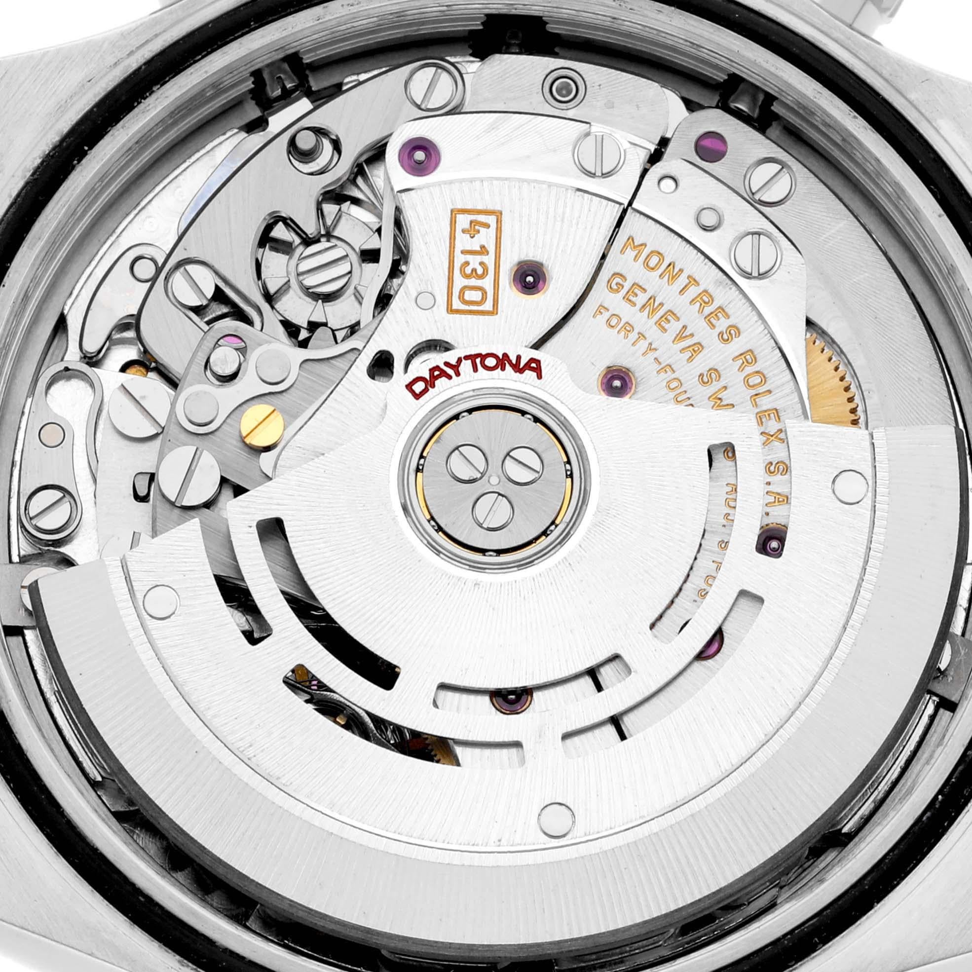 Rolex Daytona Weißes Zifferblatt Chronograph Stahl Herrenuhr 116520 Box Papiere im Angebot 3