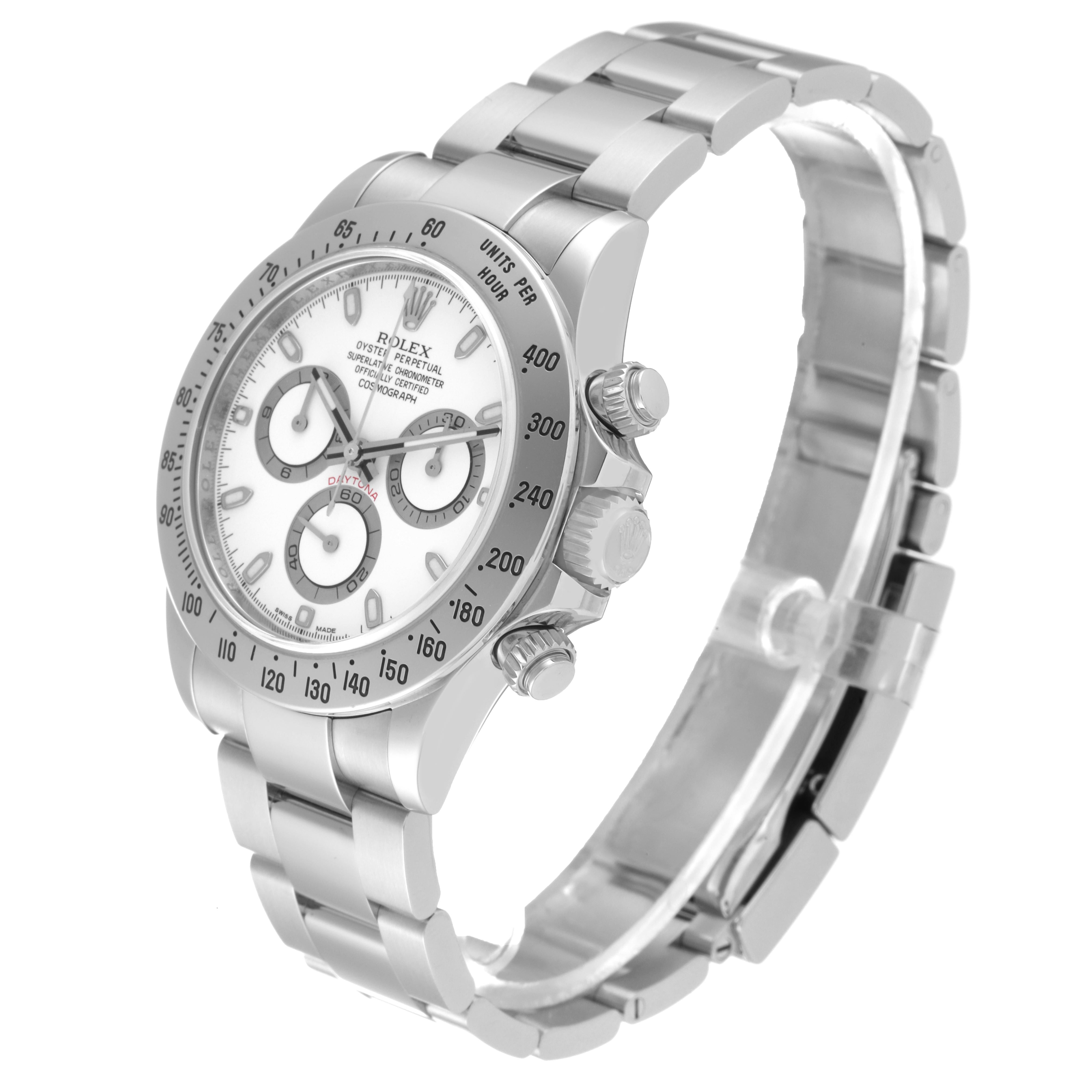 Men's Rolex Daytona White Dial Chronograph Steel Mens Watch 116520