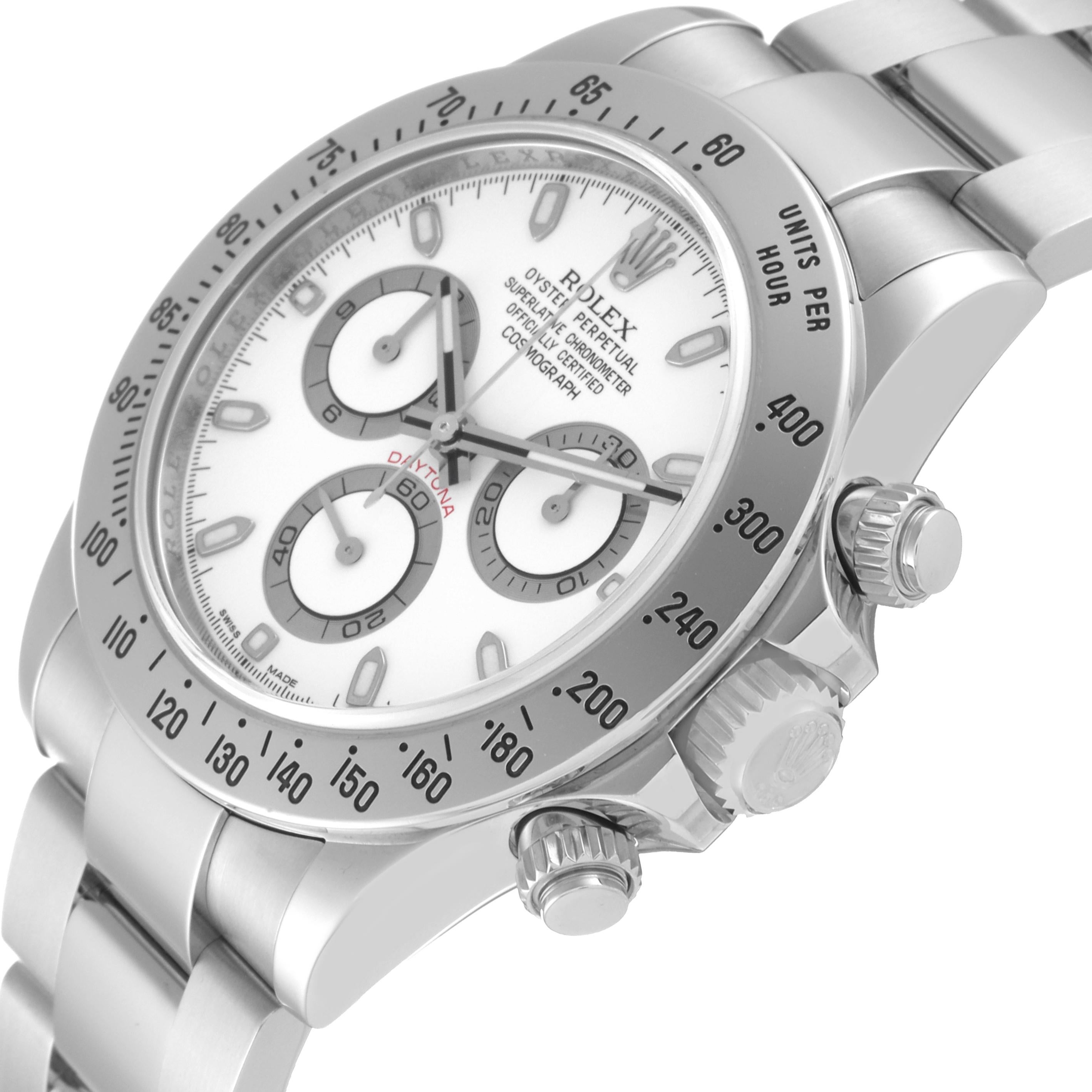 Rolex Daytona White Dial Chronograph Steel Mens Watch 116520 1