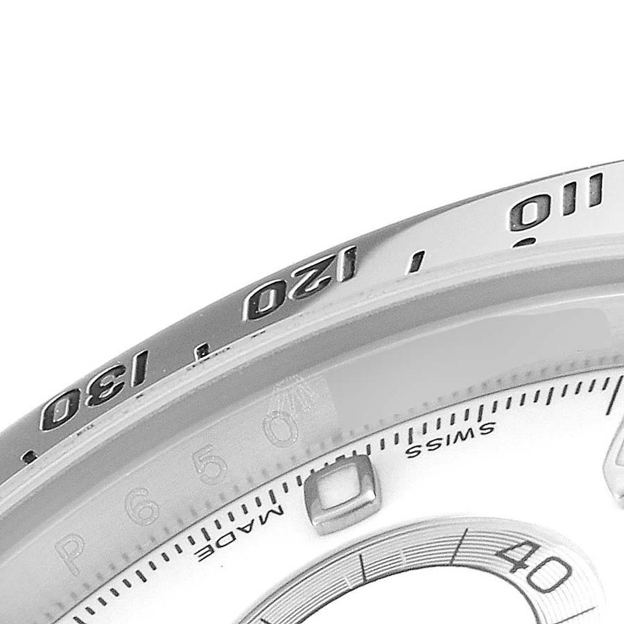 Rolex Daytona weißes Zifferblatt Chronograph Stahl Herrenuhr 116520 im Angebot 3