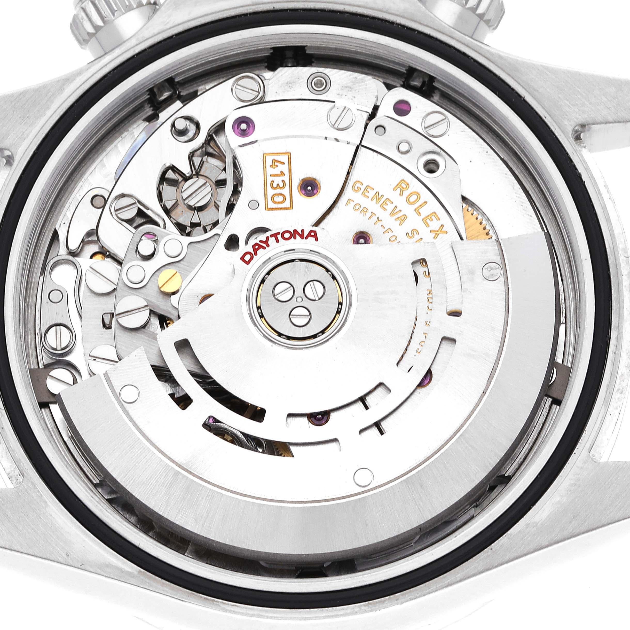 Rolex Daytona Chronograph-Herrenuhr aus Stahl mit weißem Zifferblatt 116520 im Angebot 3