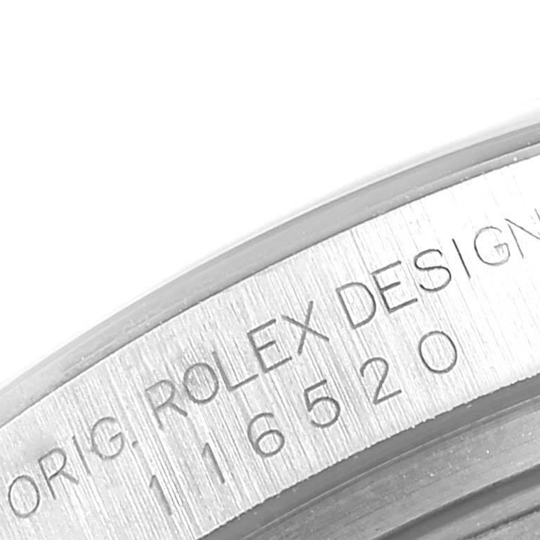 Rolex Daytona weißes Zifferblatt Chronograph Stahl Herrenuhr 116520 im Angebot 4