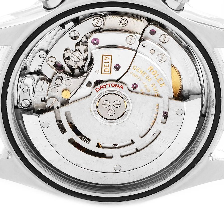 Rolex Daytona weißes Zifferblatt Chronograph Stahl Herrenuhr 116520 im Angebot 5
