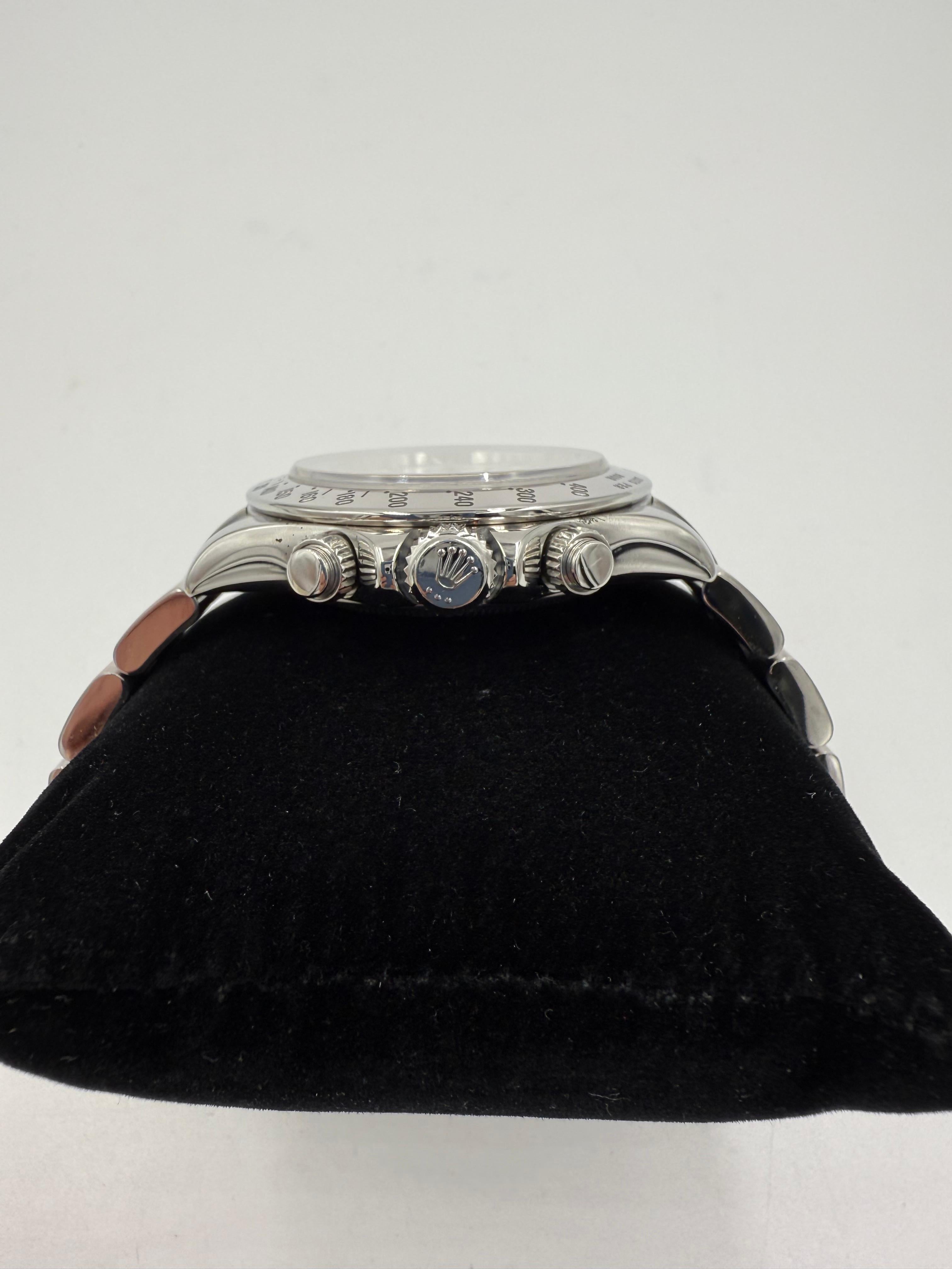 Reloj de pulsera Rolex Daytona de acero inoxidable con esfera blanca 116520 en venta 2