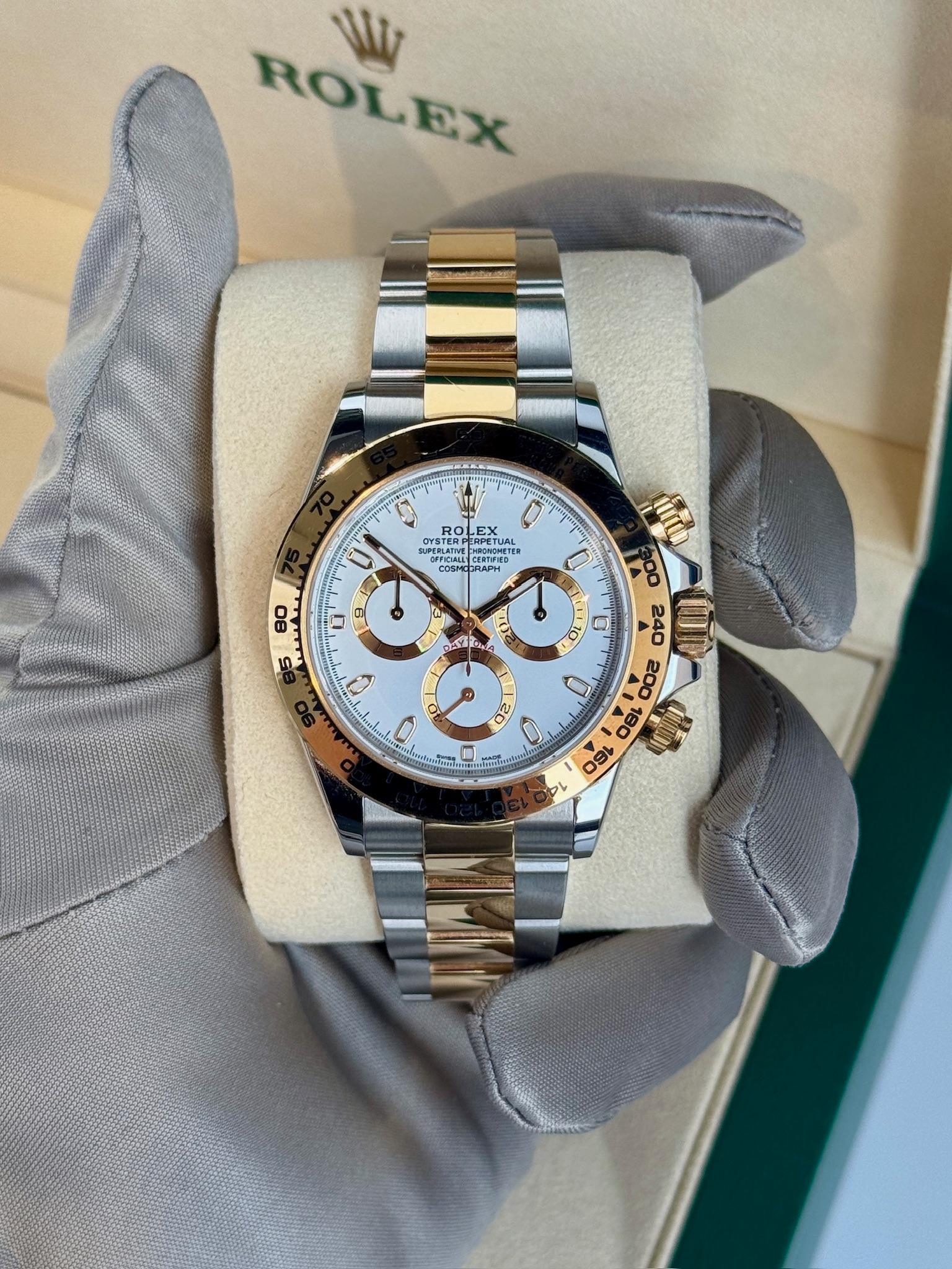 Contemporary Rolex Daytona White Dial Yellow Gold Stainless Steel 40 Date: 2019 Style: 116503