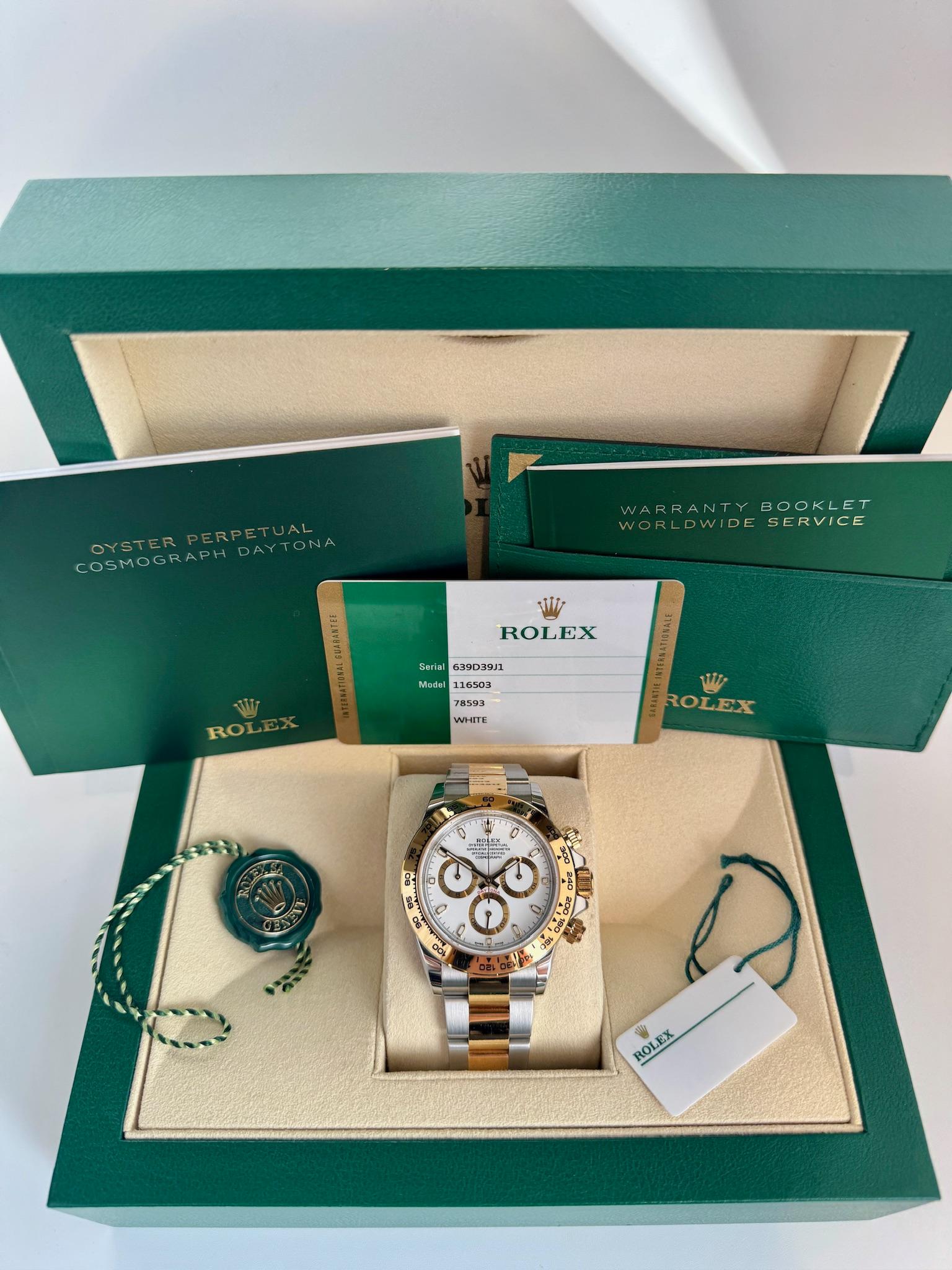 Rolex Daytona White Dial Yellow Gold Stainless Steel 40 Date: 2019 Style: 116503 1