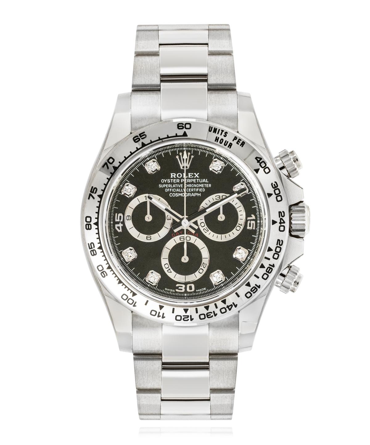 Rolex Daytona Oro Bianco Quadrante Nero Diamante 116509