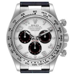 Rolex Daytona Weißgold-Chronograph-Herrenuhr mit blauem Riemen 116519