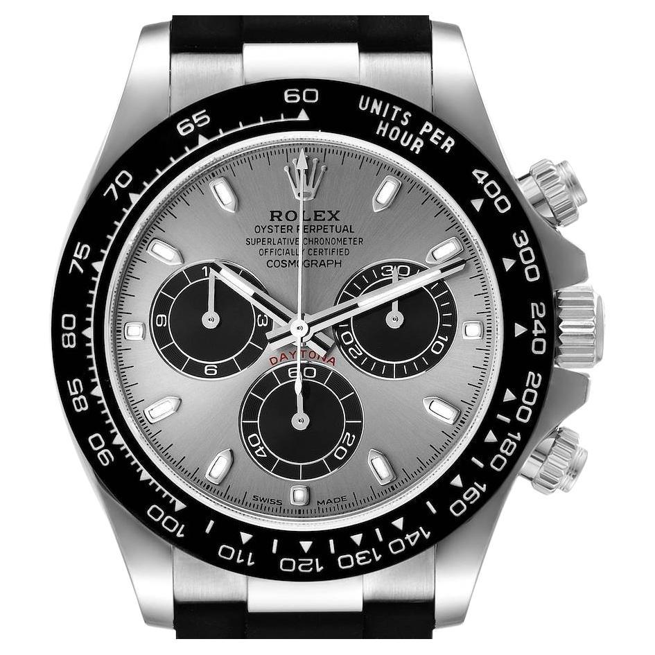 Rolex daytona white gold shop rubber strap