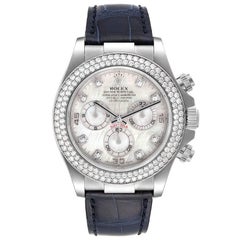 Rolex Daytona White Gold Mother of Pearl Diamond Mens Watch 116589