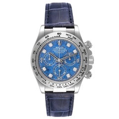 Rolex Daytona White Gold Sodalite Diamond Dial Mens Watch 116519 Box Card