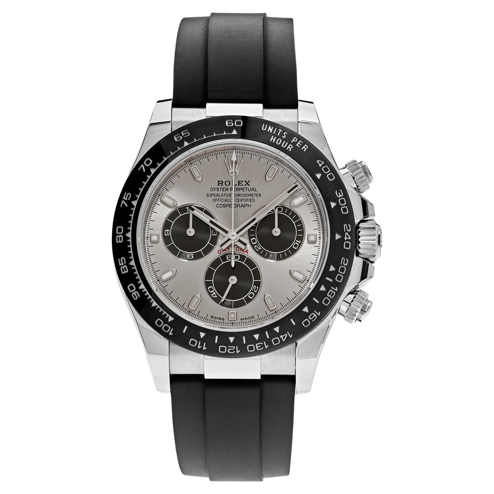 Rolex daytona oro bianco cinturino deals caucciu