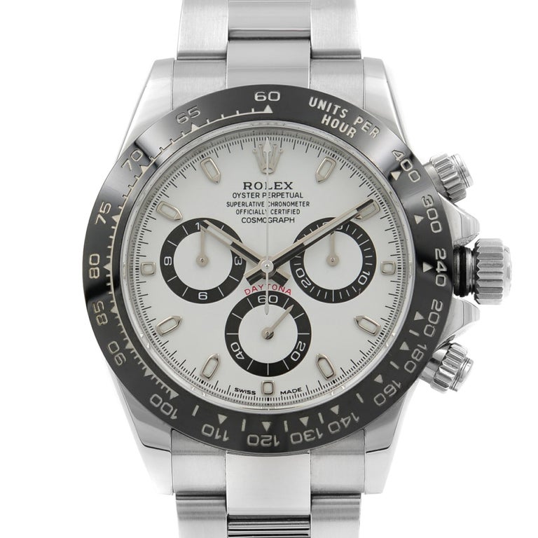 Rolex Daytona White Panda Dial Steel Ceramic Automatic Men's Watch ...