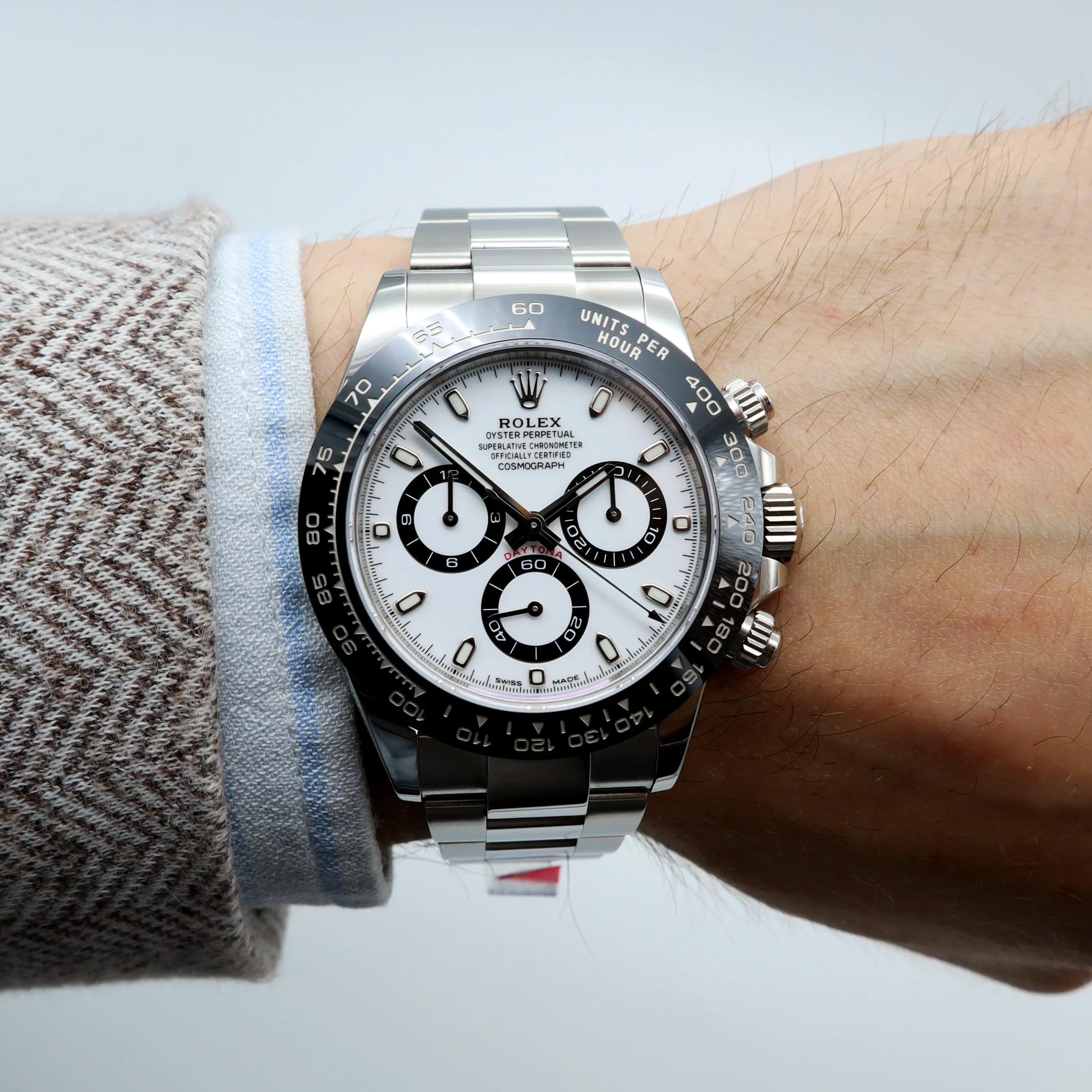 Rolex Daytona White Panda Dial Steel Ceramic Automatic Mens Watch 