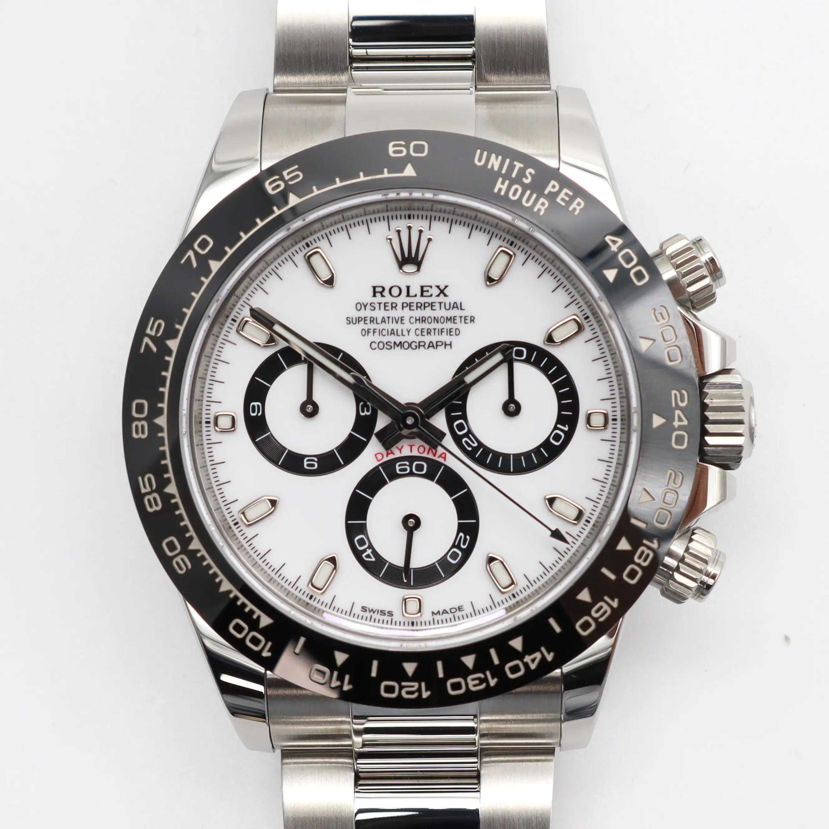 Rolex Daytona White Panda Dial Steel Ceramic Automatic Mens Watch 116500LN For Sale 2