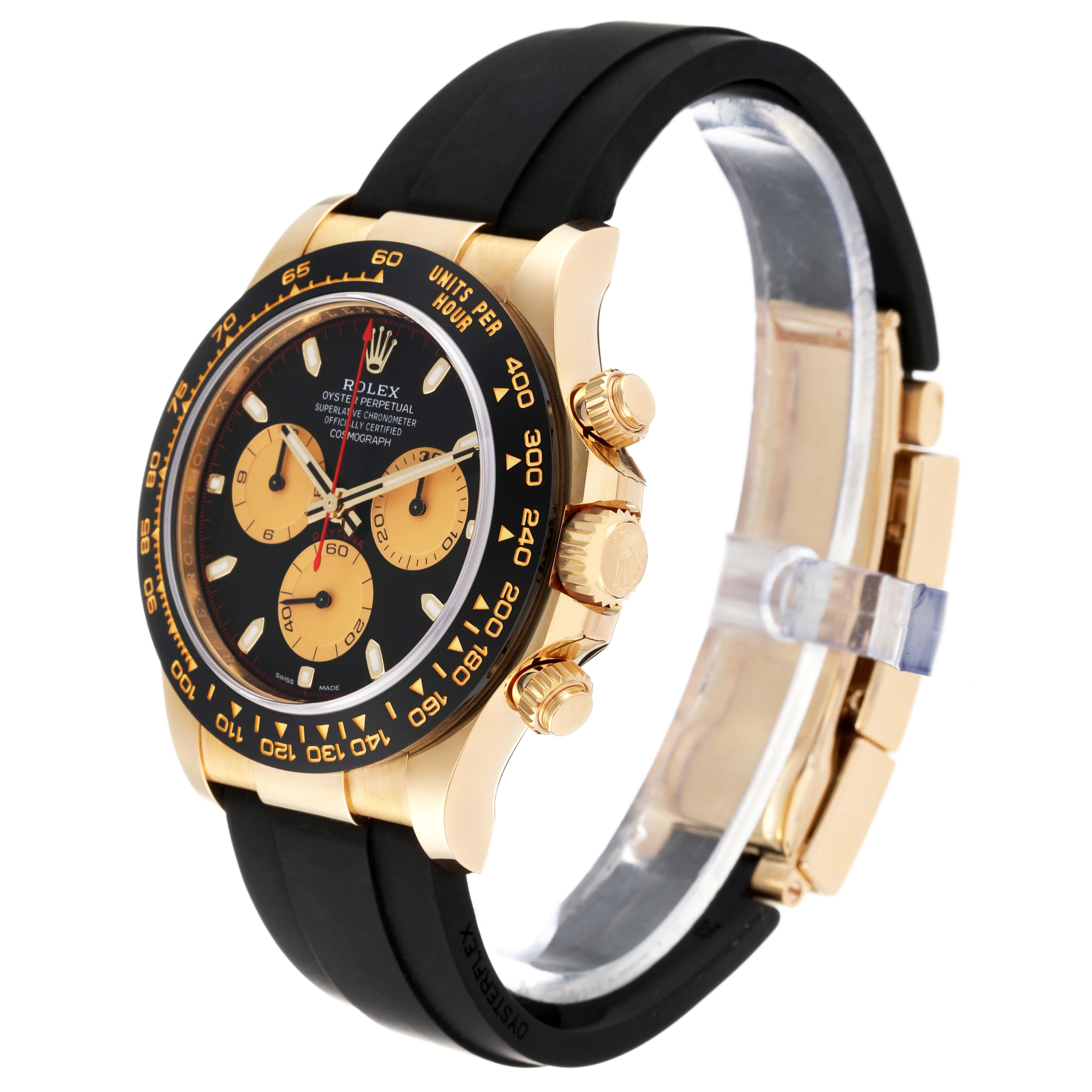 Men's Rolex Daytona Yellow Gold Black Dial Ceramic Bezel Mens Watch 116518 Box Card