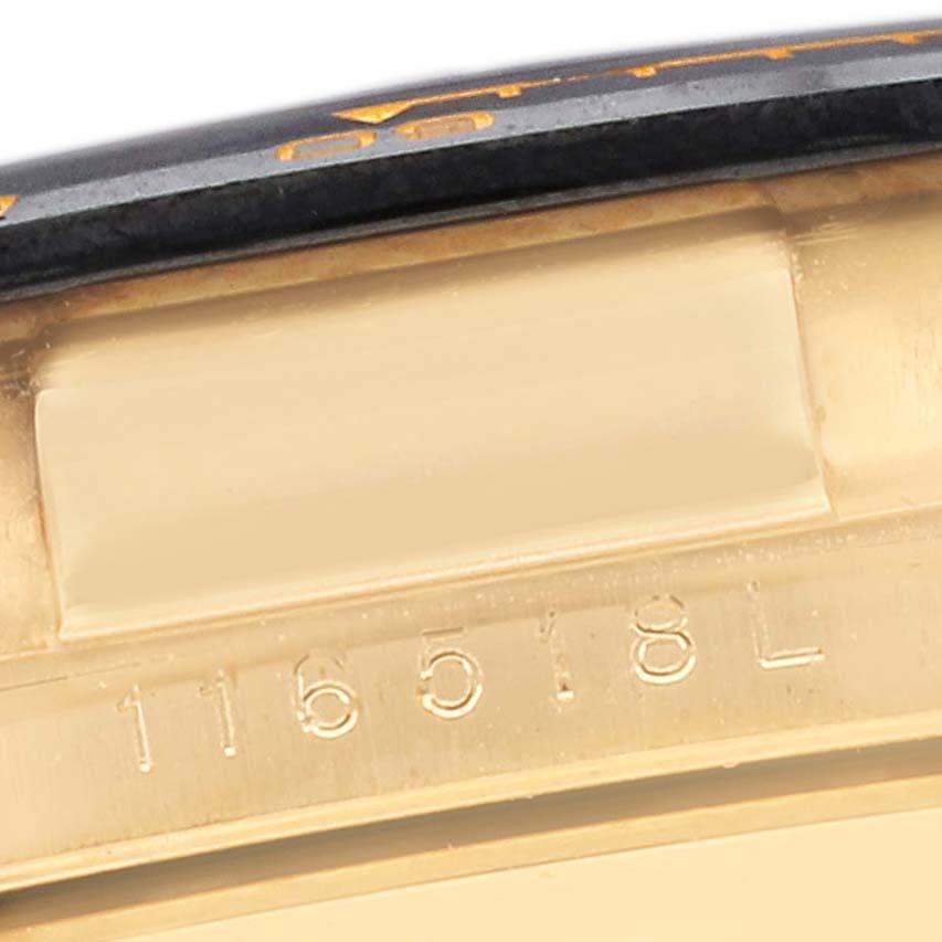 Rolex Daytona Yellow Gold Black Dial Ceramic Bezel Mens Watch 116518 Box Card 3
