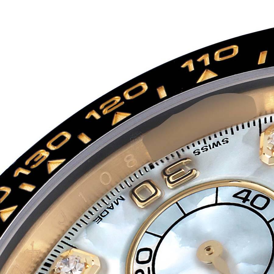 Rolex Daytona Yellow Gold Ceramic Bezel MOP Diamond Dial Watch 116518 Unworn In Excellent Condition In Atlanta, GA