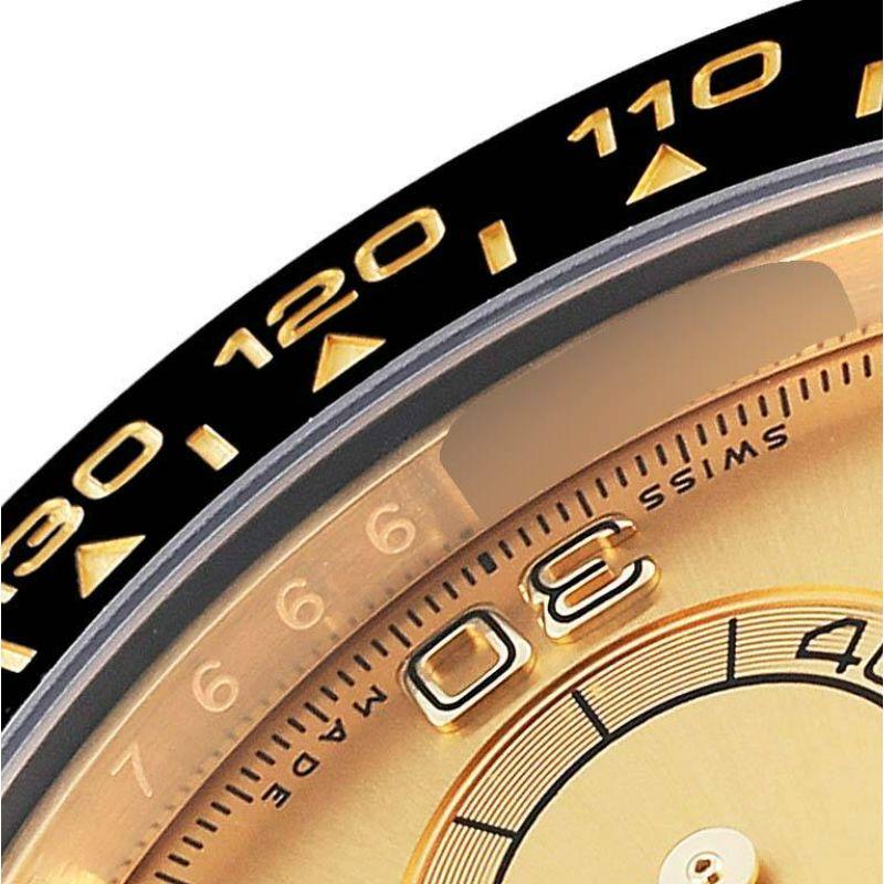 Rolex Daytona Yellow Gold Ceramic Bezel Rubber Strap Watch 116518 Box Card In Excellent Condition In Atlanta, GA
