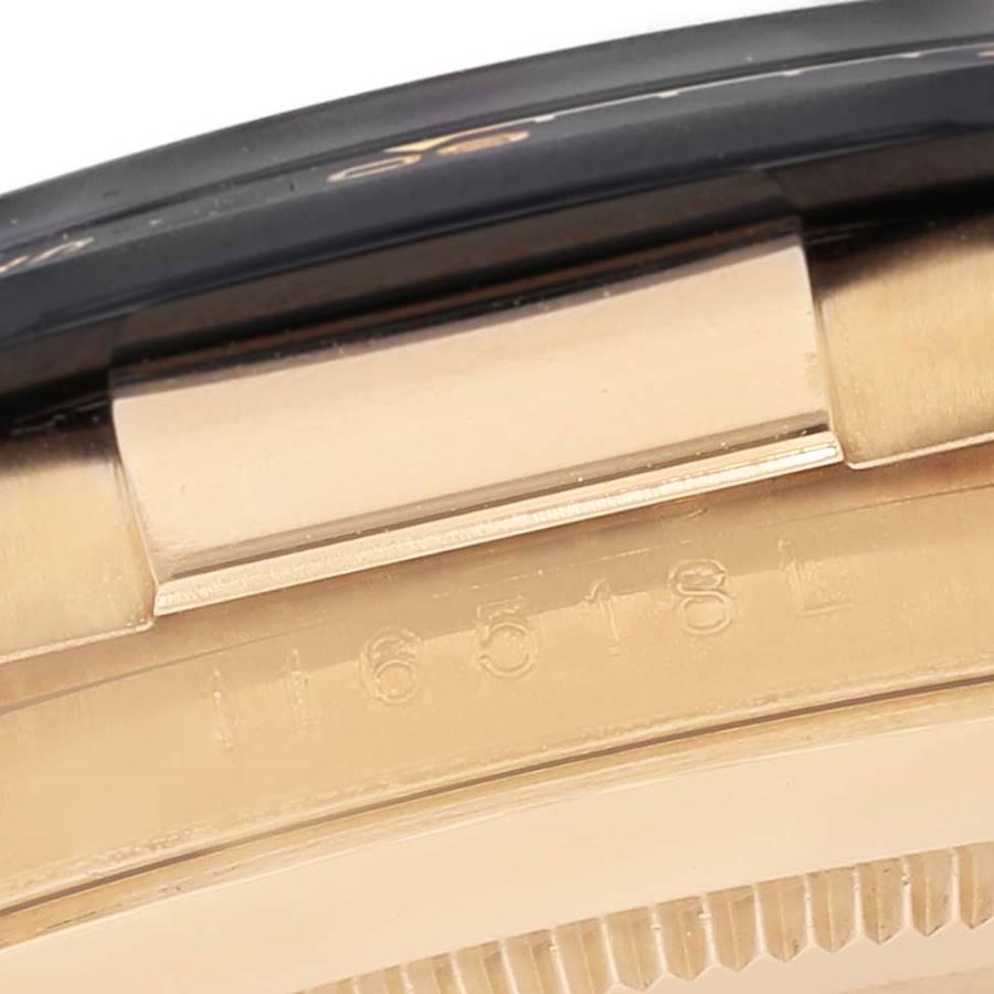 Men's Rolex Daytona Yellow Gold Ceramic Bezel Rubber Strap Watch 116518 Box Card For Sale