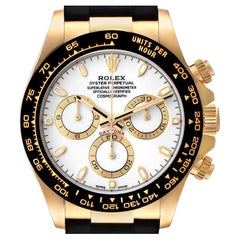 Rolex Daytona Yellow Gold Ceramic Bezel Rubber Strap Watch 116518