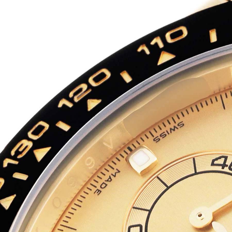 Rolex Daytona Yellow Gold Champagne Dial Ceramic Bezel Mens Watch 116518 Unworn 2