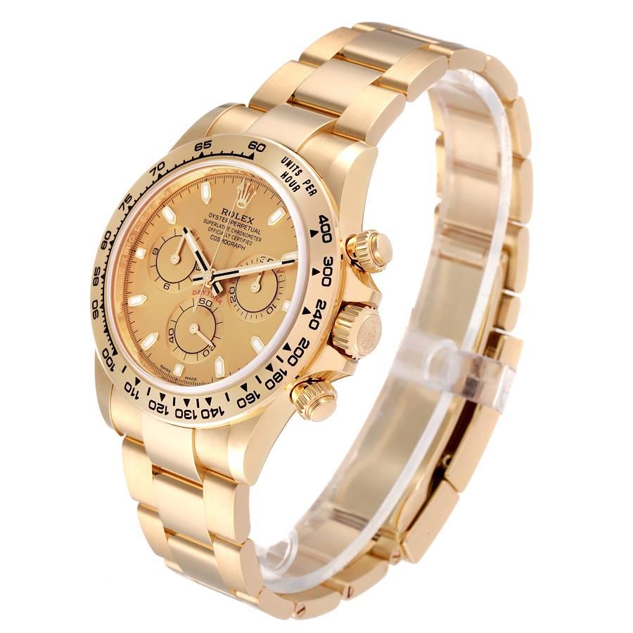 Rolex Daytona Yellow Gold Champagne Dial Mens Watch 116508 Box Card In Excellent Condition In Atlanta, GA