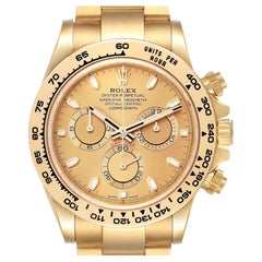 Rolex Daytona Yellow Gold Champagne Dial Mens Watch 116508 Box Card