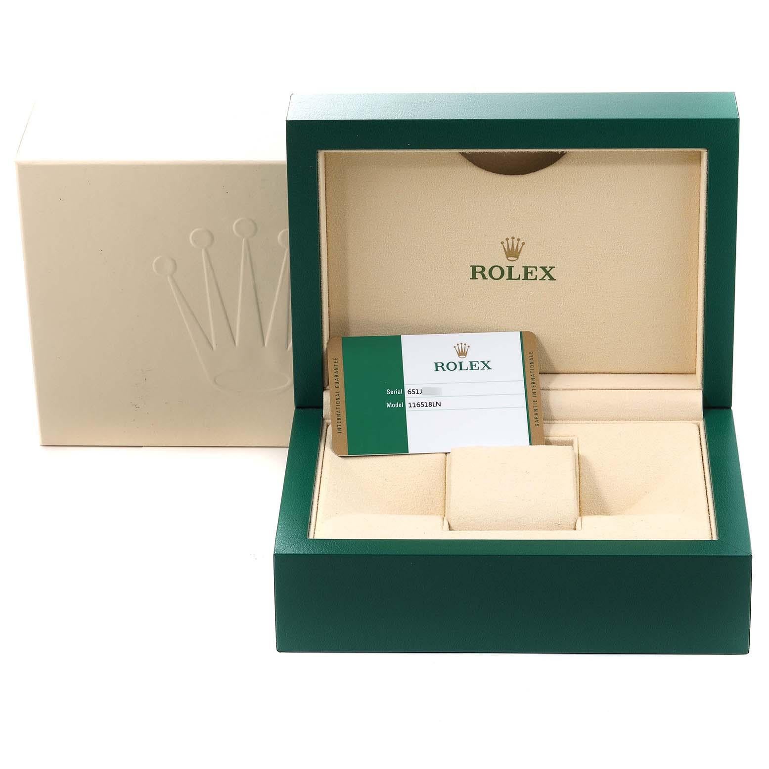 Rolex Daytona Yellow Gold Champagne Dial Mens Watch 116518 Box Card For Sale 7