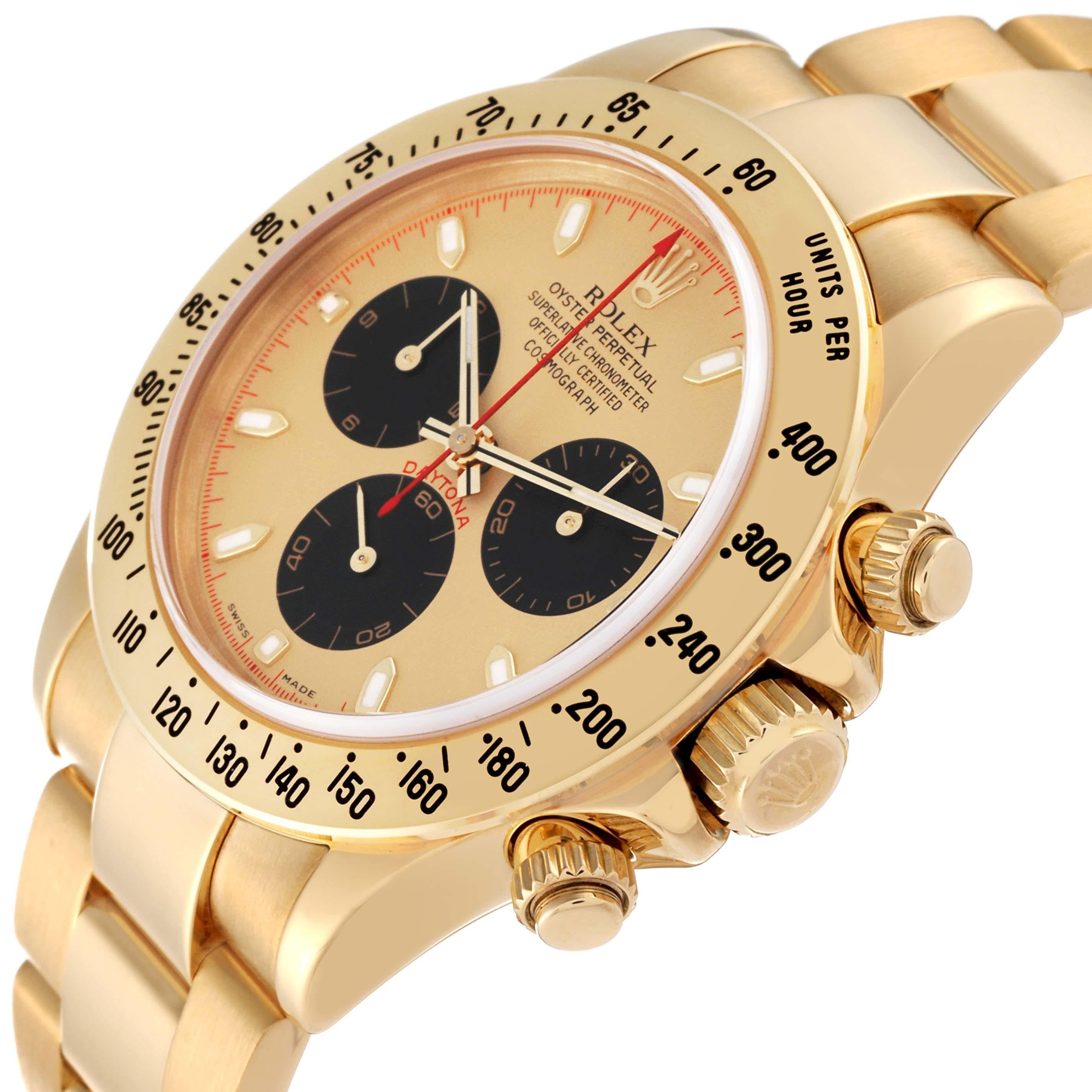 Men's Rolex Daytona Yellow Gold Champagne Dial Mens Watch 116528 Box Papers For Sale