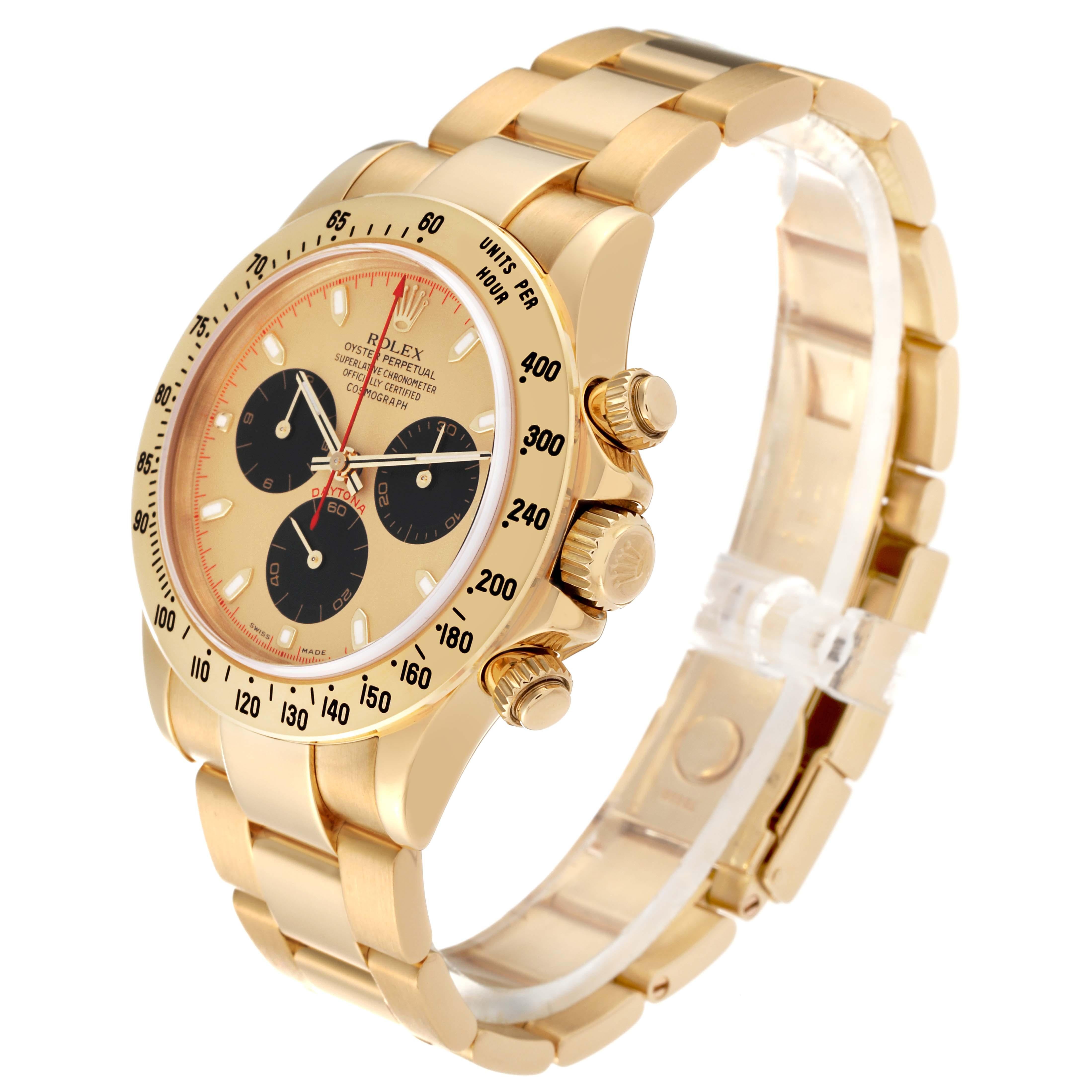 Rolex Daytona Yellow Gold Champagne Dial Mens Watch 116528 Box Papers For Sale 1