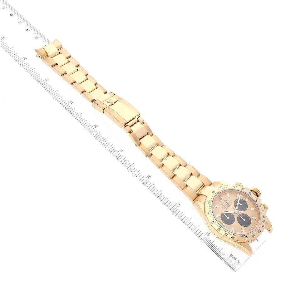 Rolex Daytona Montre pour hommes avec cadran champagne en or jaune 116528 en vente 6