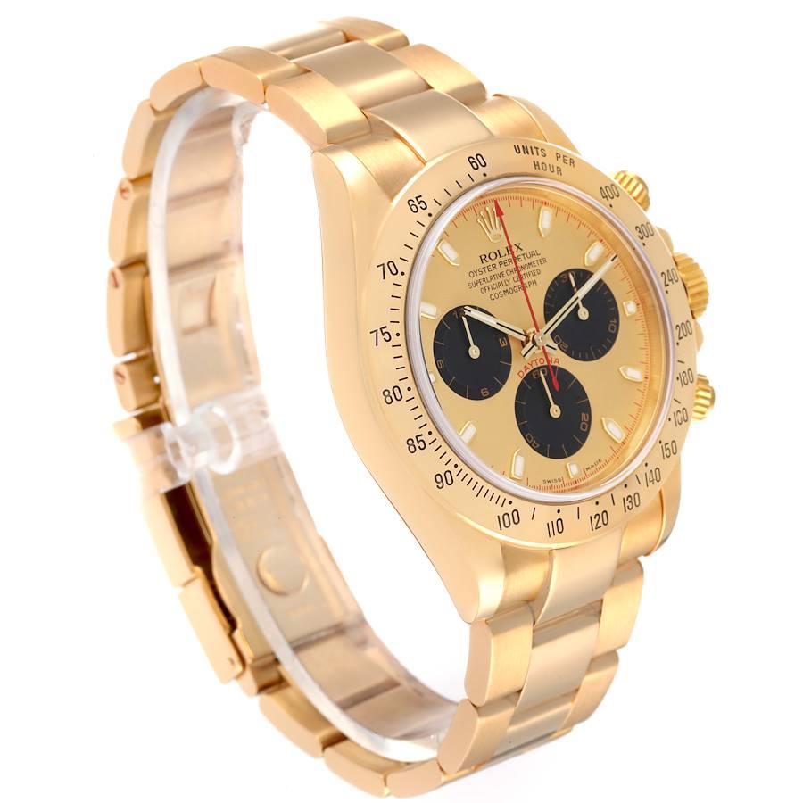 Rolex Daytona Montre pour hommes avec cadran champagne en or jaune 116528 Excellent état - En vente à Atlanta, GA