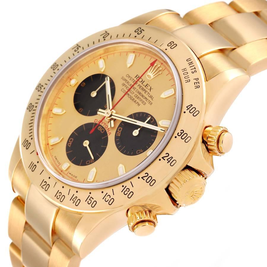 Rolex Daytona Montre pour hommes avec cadran champagne en or jaune 116528 en vente 1