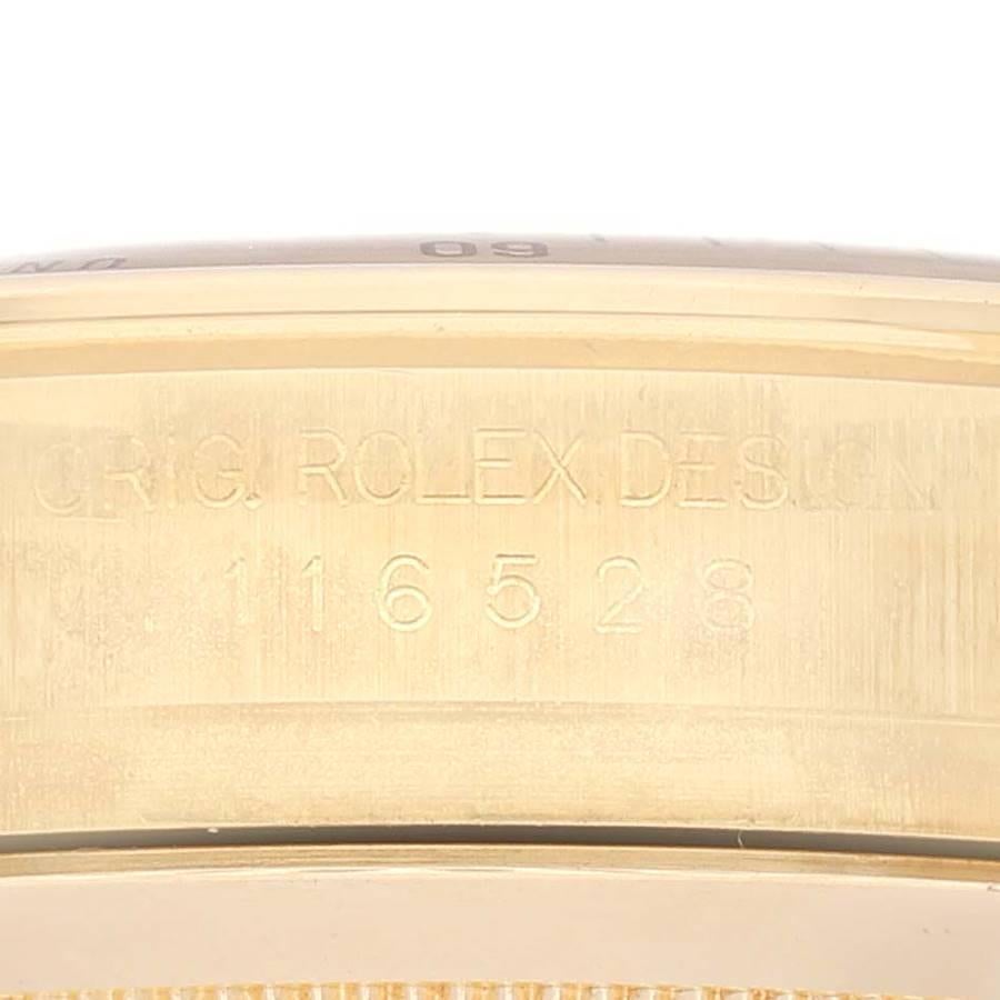 Rolex Daytona Montre pour hommes avec cadran champagne en or jaune 116528 en vente 2