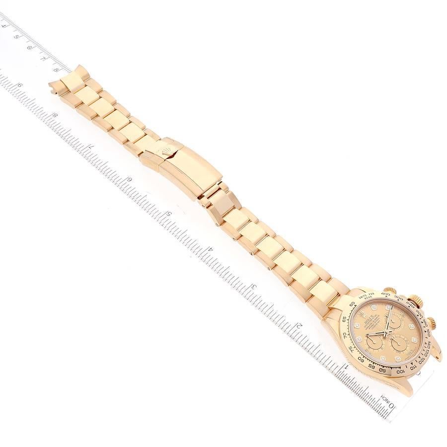 Rolex Daytona Gelbgold Champagner-Diamant-Zifferblatt Herrenuhr 116508 im Angebot 7