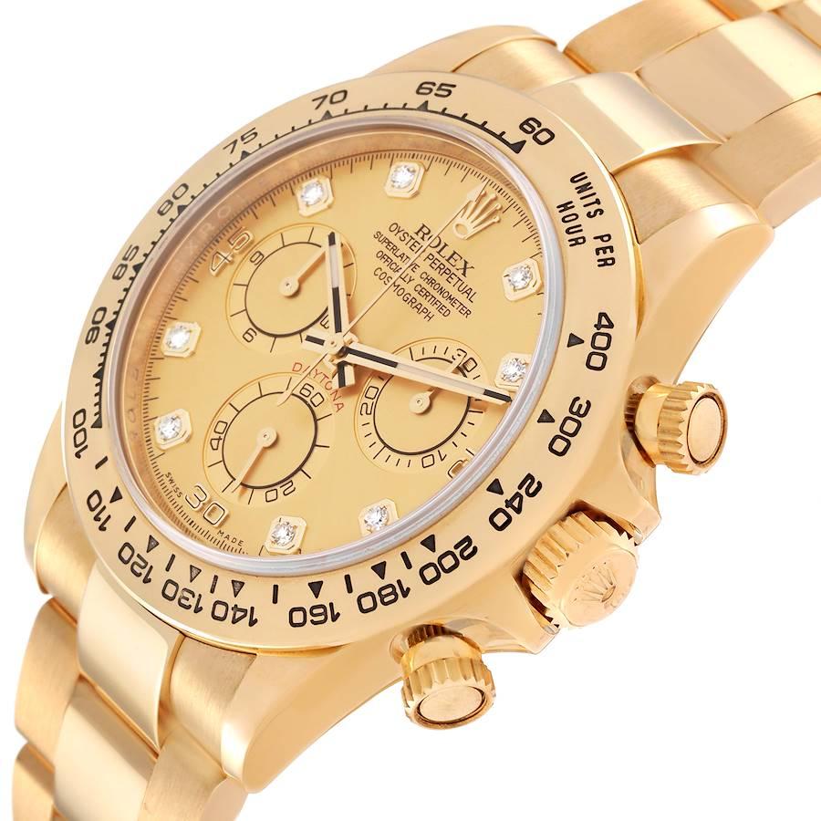 Rolex Daytona Gelbgold Champagner-Diamant-Zifferblatt Herrenuhr 116508 im Angebot 2