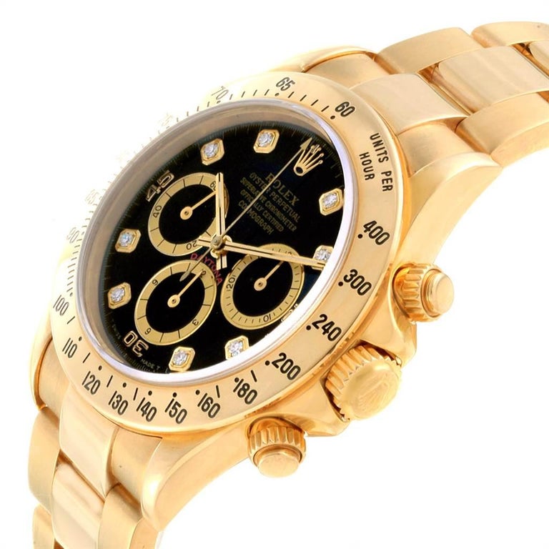 Rolex Daytona Yellow Gold Diamond Dial Chronograph Men’s Watch 16528 ...