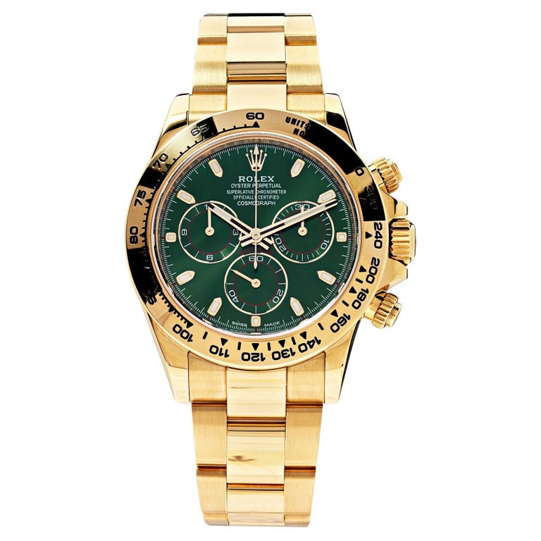 Rolex Daytona Yellow Gold Green Dial 116508 For Sale at 1stDibs | green  dial daytona, green face daytona, rolex daytona green dial