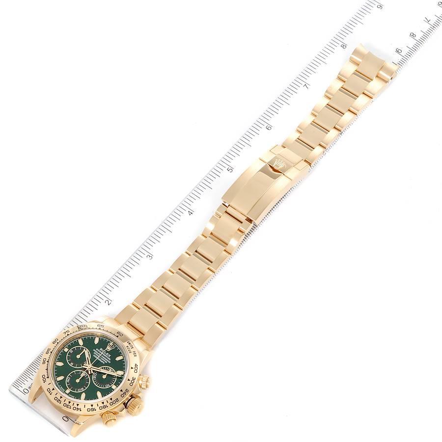 Rolex Daytona Herrenuhr aus Gelbgold mit grünem Zifferblatt 116508 Boxkarte im Angebot 7