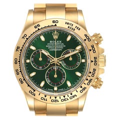 Rolex Daytona Herrenuhr aus Gelbgold mit grünem Zifferblatt 116508 Boxkarte