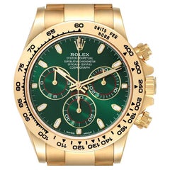 Rolex Daytona Yellow Gold Green Dial Mens Watch 116508 Box Card