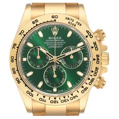 Rolex Daytona Yellow Gold Green Dial Mens Watch 116508 Box Card