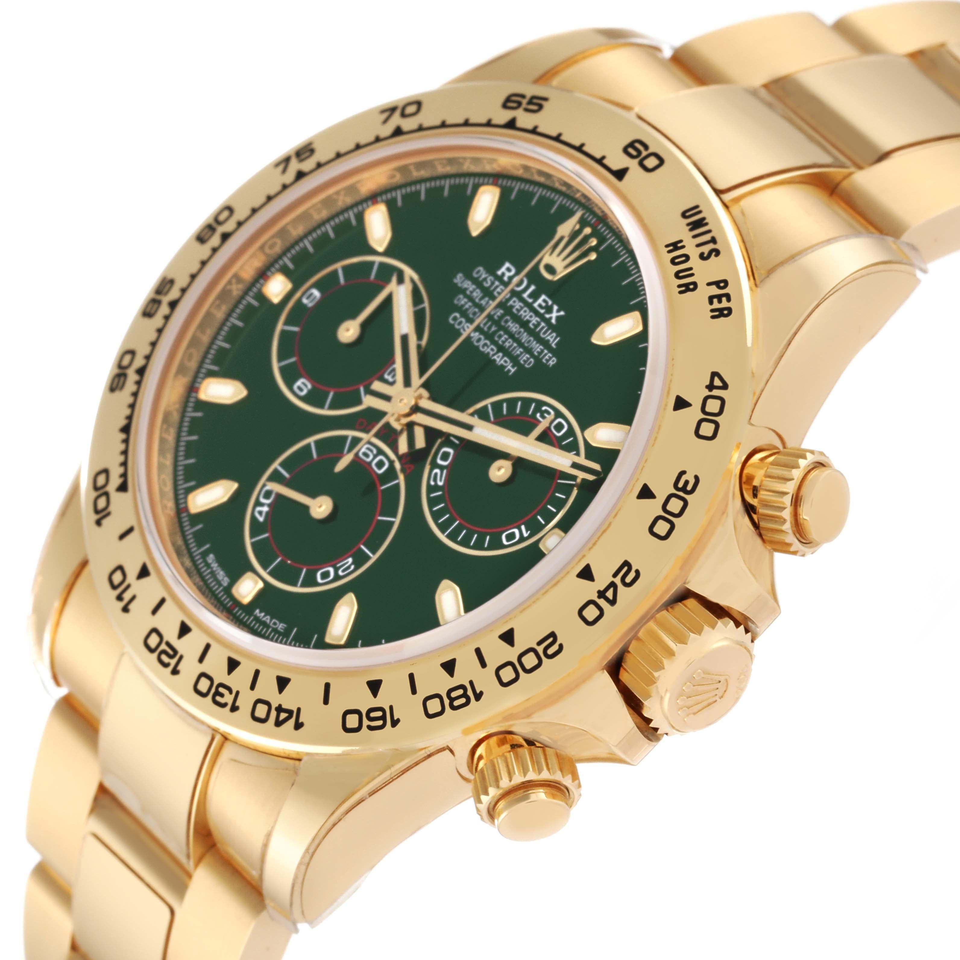 Men's Rolex Daytona Yellow Gold Green Dial Mens Watch 116508 Unworn